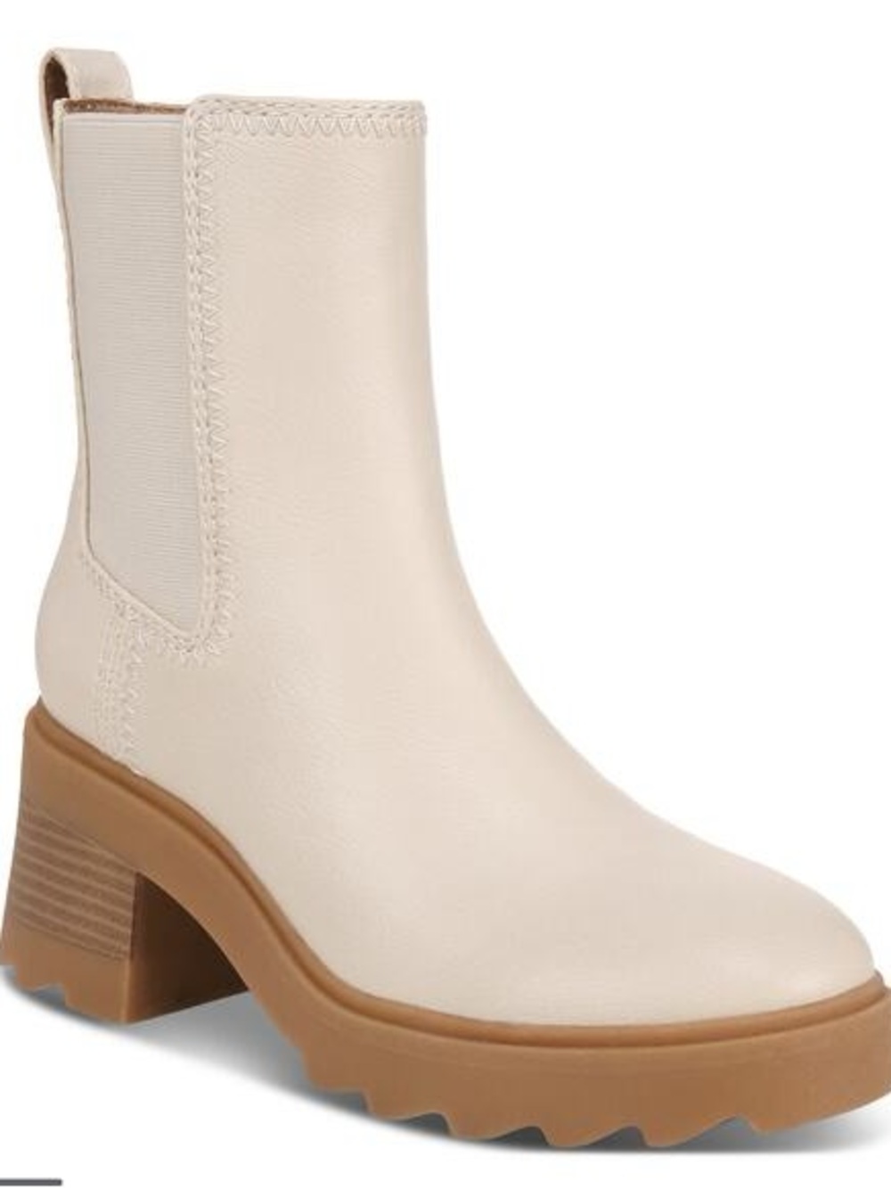 Zodiac Cream Chelsea Lug Boot with Tan Sole